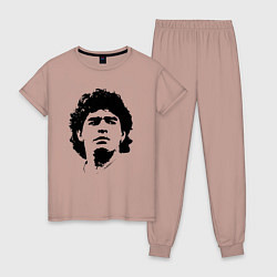 Пижама хлопковая женская Face Maradona, цвет: пыльно-розовый