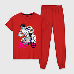 Пижама хлопковая женская Star Platinum stand of Jotaro Kujo, цвет: красный