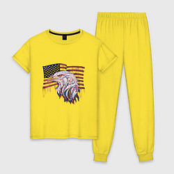 Пижама хлопковая женская American eagle, цвет: желтый
