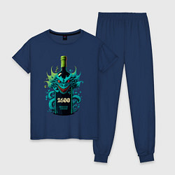 Пижама хлопковая женская Вино за 2600, цвет: тёмно-синий