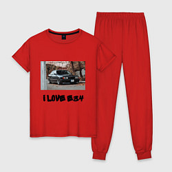 Пижама хлопковая женская E34 Pack, цвет: красный