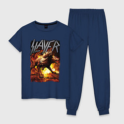 Пижама хлопковая женская Slayer rock, цвет: тёмно-синий