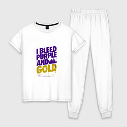 Пижама хлопковая женская Lakers nation, цвет: белый