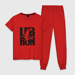 Пижама хлопковая женская Lebron Dunk, цвет: красный