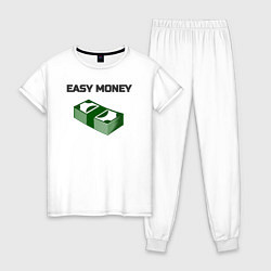 Пижама хлопковая женская Легкие деньги, цвет: белый