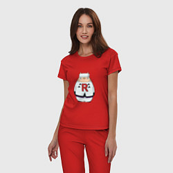 Пижама хлопковая женская Totoro rocket, цвет: красный — фото 2