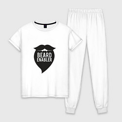 Пижама хлопковая женская Beard enabler, цвет: белый