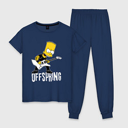 Пижама хлопковая женская Offspring Барт Симпсон рокер, цвет: тёмно-синий