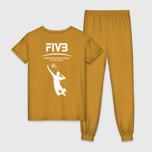 Женская пижама Международная федерация волейбола FIVB / Горчичный – фото 2