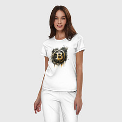Пижама хлопковая женская Bitcoin BTC, цвет: белый — фото 2