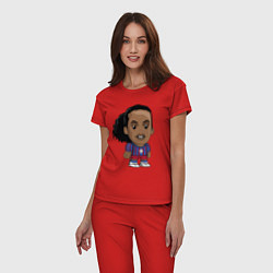 Пижама хлопковая женская Ronaldinho Barcelona, цвет: красный — фото 2