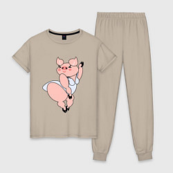 Женская пижама Танцующая свинка