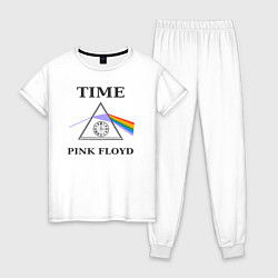 Пижама хлопковая женская Время Пинк Флойд рок, цвет: белый