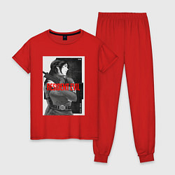 Пижама хлопковая женская Ада Вонг - Resident evil, цвет: красный