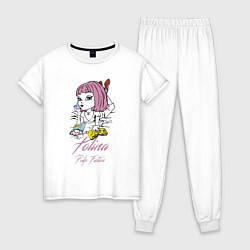 Пижама хлопковая женская Polina - pulp fiction, цвет: белый