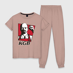 Пижама хлопковая женская KGB Lenin, цвет: пыльно-розовый