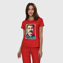Пижама хлопковая женская Stalin USSR, цвет: красный — фото 2