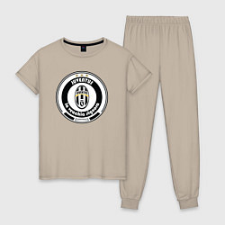 Пижама хлопковая женская Juventus club, цвет: миндальный