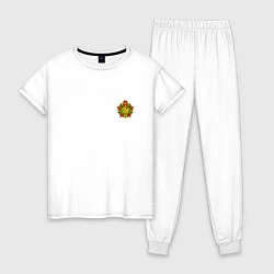 Пижама хлопковая женская Орден отличника погранвойск - мини, цвет: белый