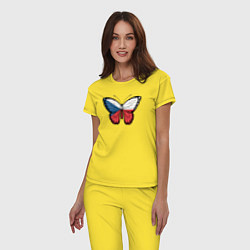 Пижама хлопковая женская Чехия бабочка, цвет: желтый — фото 2