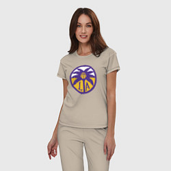 Пижама хлопковая женская Lakers California, цвет: миндальный — фото 2
