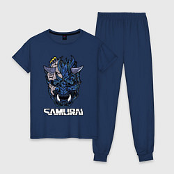 Пижама хлопковая женская Samurai gang, цвет: тёмно-синий