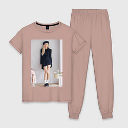 Пижама хлопковая женская BLACKPINK - Rose, цвет: пыльно-розовый