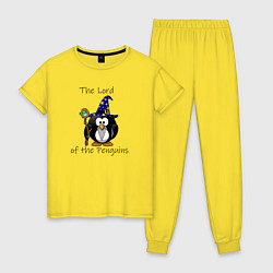 Пижама хлопковая женская Властелин пингвинов, цвет: желтый