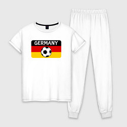 Пижама хлопковая женская Football Germany, цвет: белый