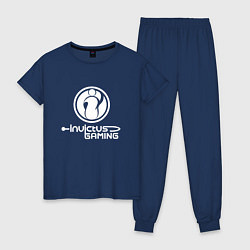 Пижама хлопковая женская Invictus Gaming logo, цвет: тёмно-синий