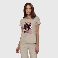 Пижама хлопковая женская Rose Blackpink kpop, цвет: миндальный — фото 2