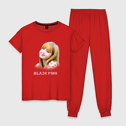 Пижама хлопковая женская Lisa Blackpink, цвет: красный