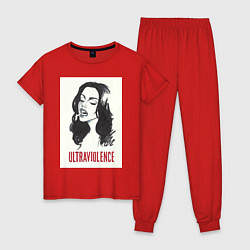 Пижама хлопковая женская Ultraviolence, цвет: красный