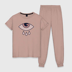 Пижама хлопковая женская Взор и слезы, цвет: пыльно-розовый