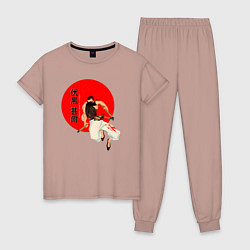 Пижама хлопковая женская Touji Fushiguro, цвет: пыльно-розовый