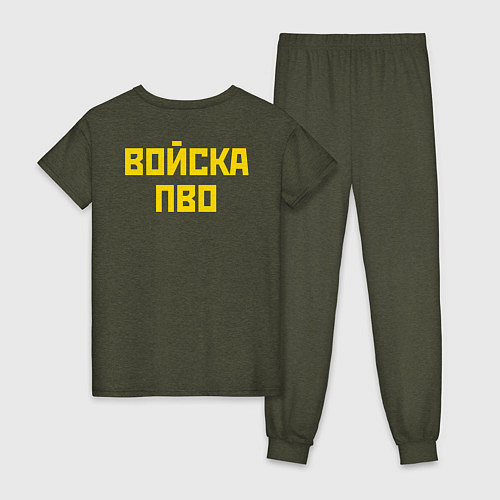 Женская пижама ПВО - сами не летаем и другим не даем / Меланж-хаки – фото 2