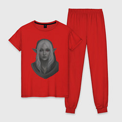 Пижама хлопковая женская Baldurs gate 3 drow elf, цвет: красный