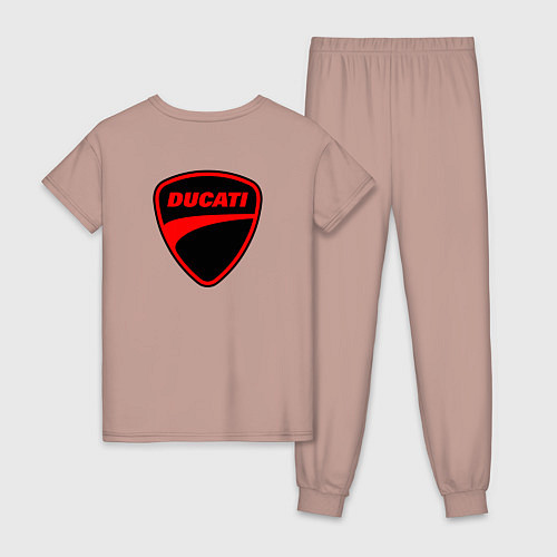 Женская пижама Ducati - красный градиент / Пыльно-розовый – фото 2