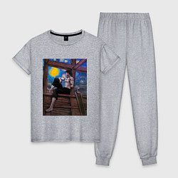 Пижама хлопковая женская Берсерк под небом Ван Гога, цвет: меланж