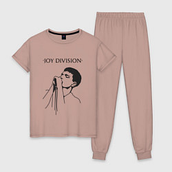 Пижама хлопковая женская Йен Кёртис Joy Division, цвет: пыльно-розовый