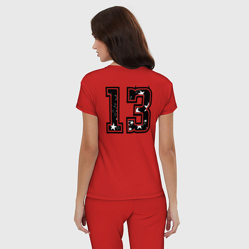 Женская пижама Год рождения номер регион 13 тринадцать / Красный – фото 4