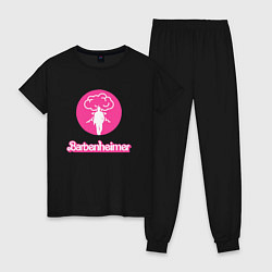 Пижама хлопковая женская Походка Барбигеймера, цвет: черный