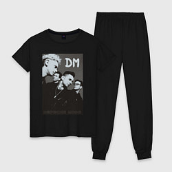 Пижама хлопковая женская Depeche Mode 90 Violator, цвет: черный