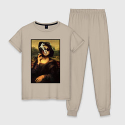 Пижама хлопковая женская Mona Singer, цвет: миндальный