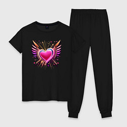 Женская пижама Светящее сердце с крыльями