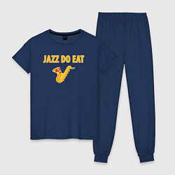 Пижама хлопковая женская Jazz do eat, цвет: тёмно-синий
