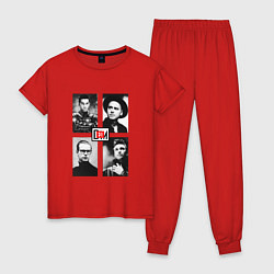 Пижама хлопковая женская Depeche Mode - 101 For The Masses, цвет: красный