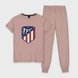 Пижама хлопковая женская Atletico Madrid FC, цвет: пыльно-розовый