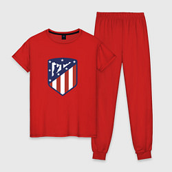 Пижама хлопковая женская Atletico Madrid FC, цвет: красный