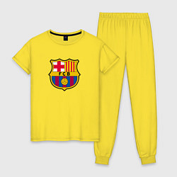 Пижама хлопковая женская Barcelona fc sport, цвет: желтый